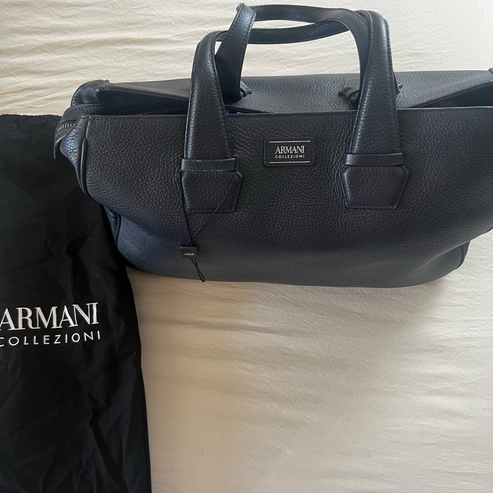 Armani Collezioni Black Duffel Bag